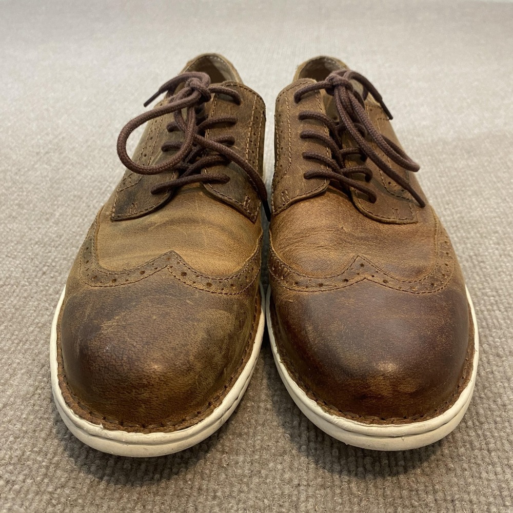 Born Shoes Mens Size‎ 10 Brown Leather Wingtip Lace Up Casual Comfort Sneakers - Picture 4 of 10
